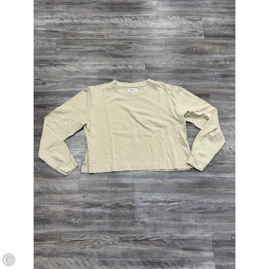 Top Long Sleeve By Rowan In Tan, Size: M