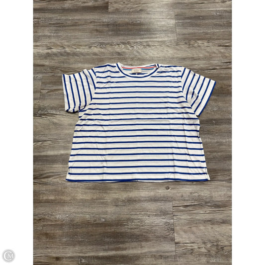 Top Short Sleeve By ayr In Blue & White, Size: L