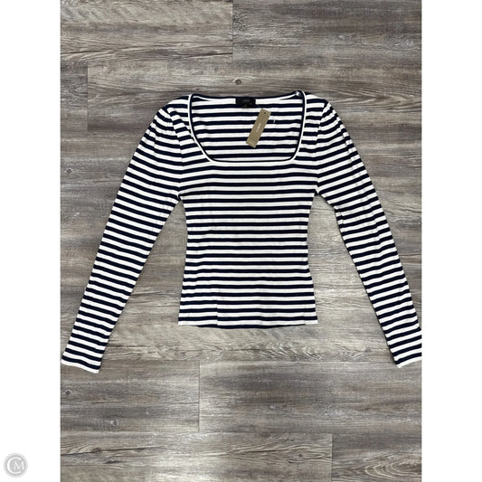 Top Long Sleeve By J. Crew In Blue & White, Size: M