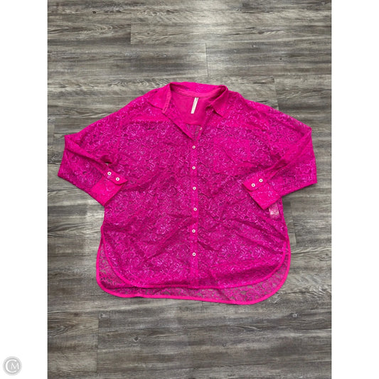 Top Long Sleeve By Anthropologie In Pink, Size: Xl
