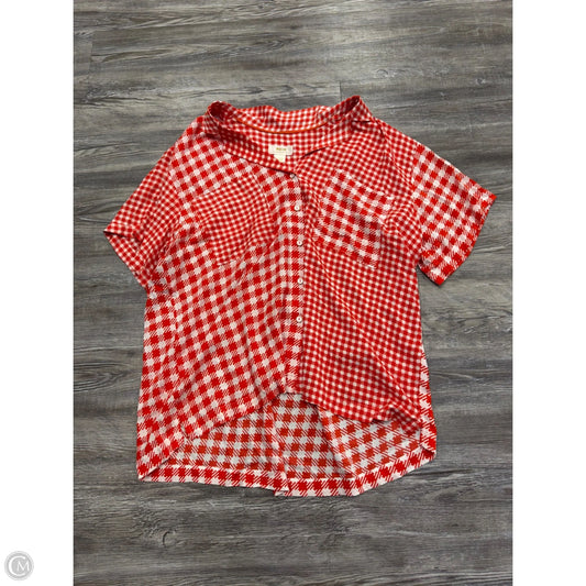 Top Short Sleeve By Maeve In Orange & White, Size: Xl