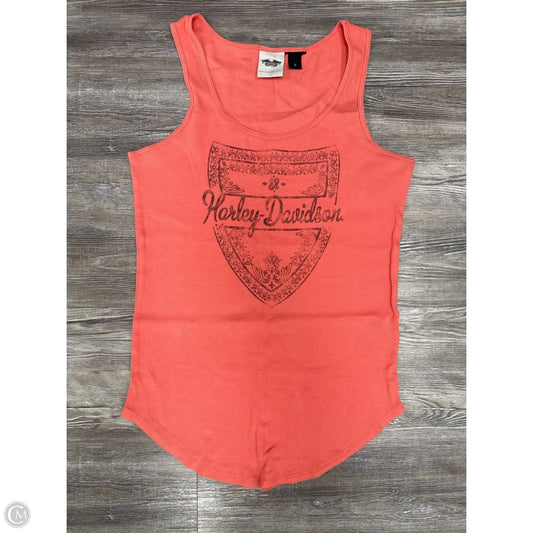 Tank Top By Harley Davidson In Coral, Size: L