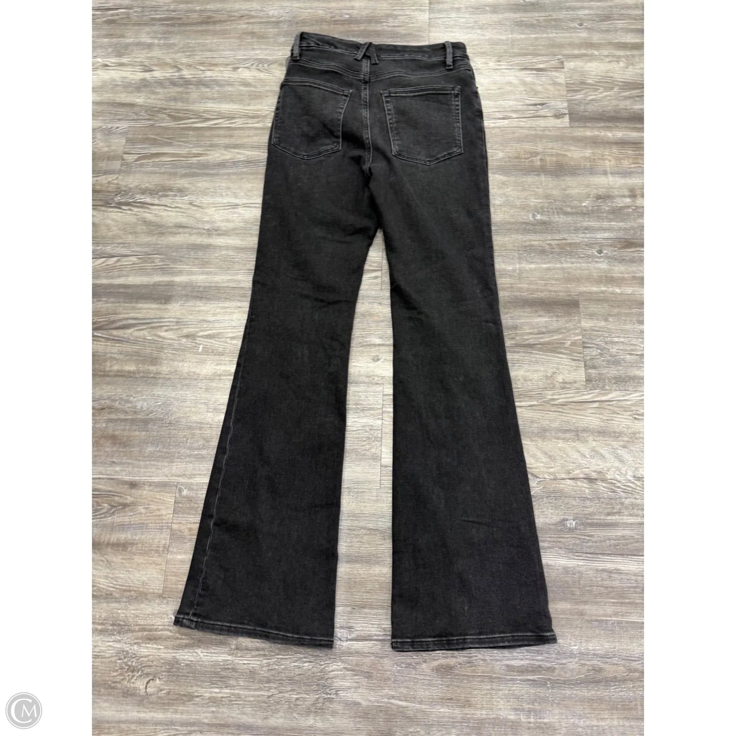 Jeans Flared By Good American In Black Denim, Size: 8