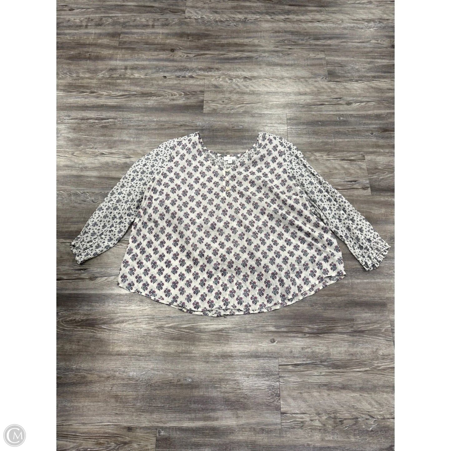 Top Long Sleeve By J. Jill In White, Size: 2x
