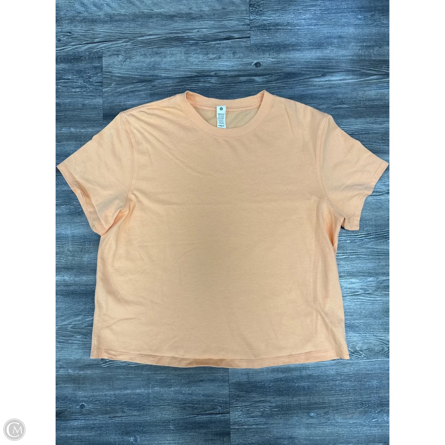 Athletic Top Short Sleeve By Lululemon In Orange, Size: 10