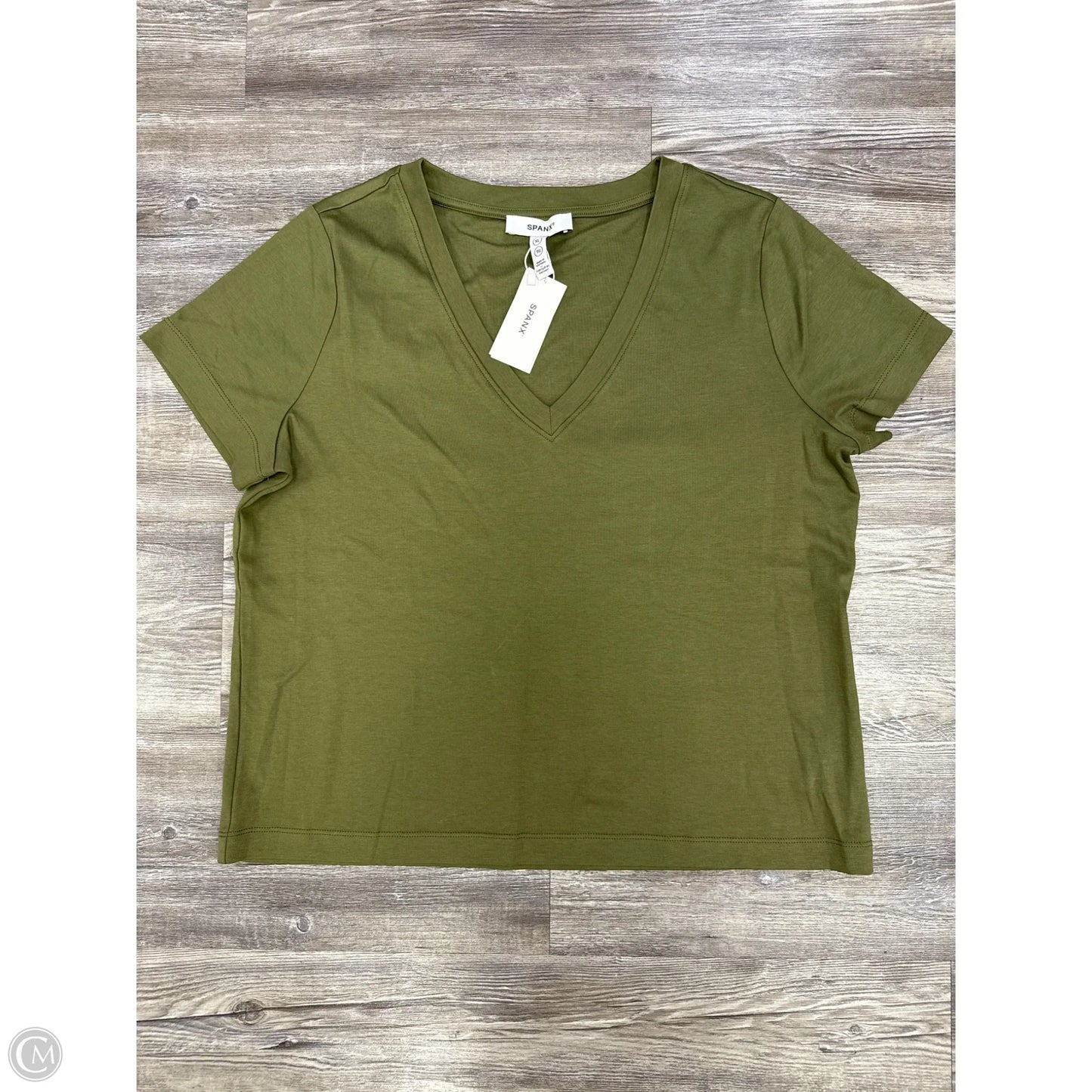 Top Short Sleeve By Spanx In Green, Size: XL