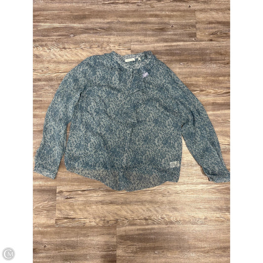 Top 2pc Long Sleeve By Rebecca Taylor In Blue, Size: Xl