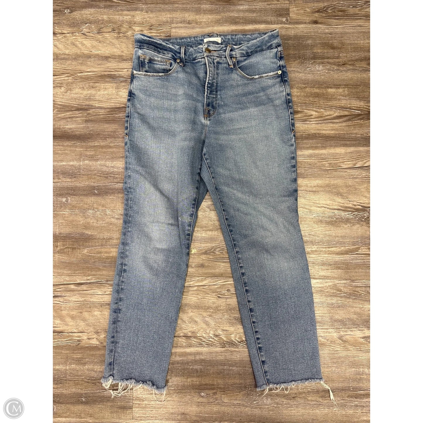 Jeans Straight By Good American In Blue Denim, Size: 10