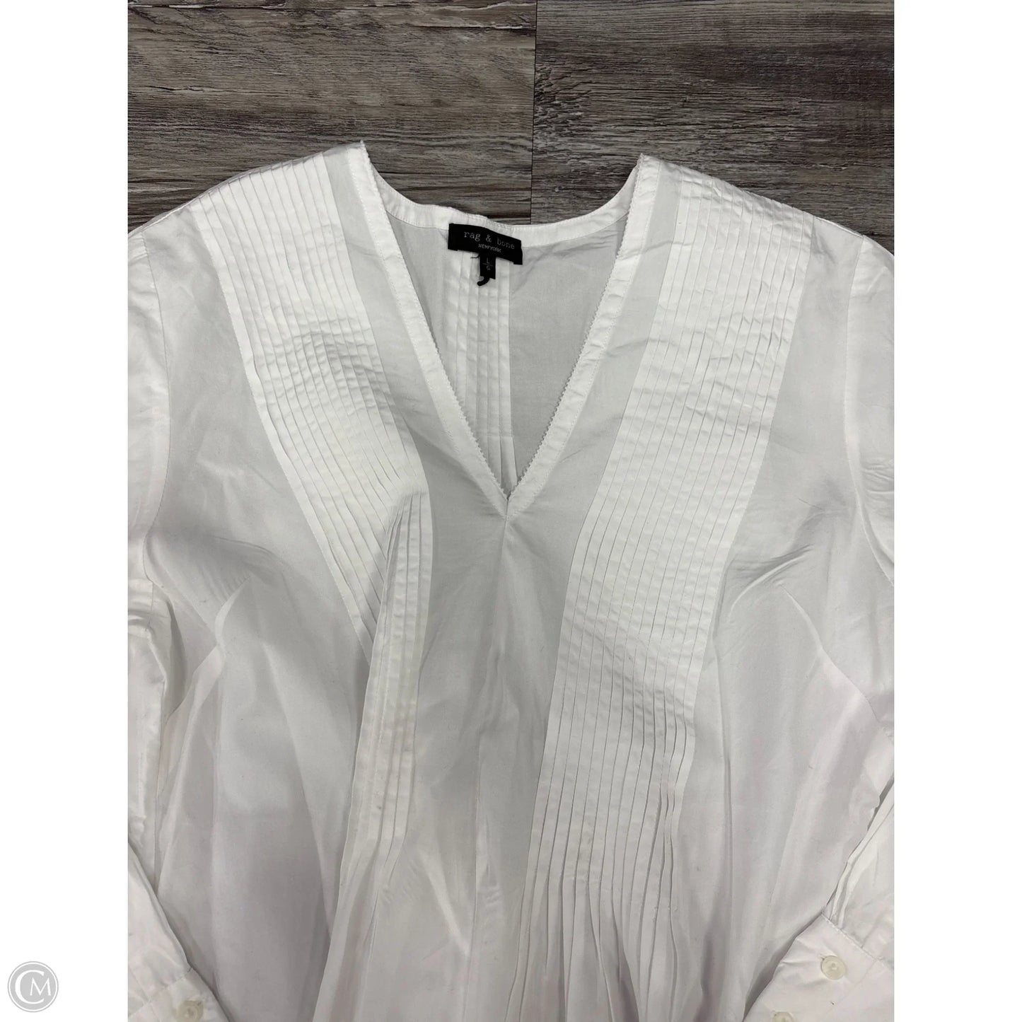 Top Long Sleeve By Rag And Bone In White, Size: L