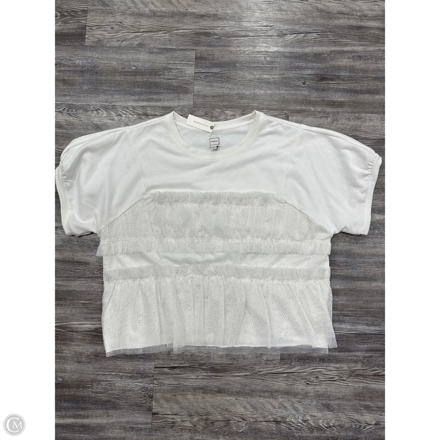 Top Short Sleeve By Maeve In White, Size: Xl