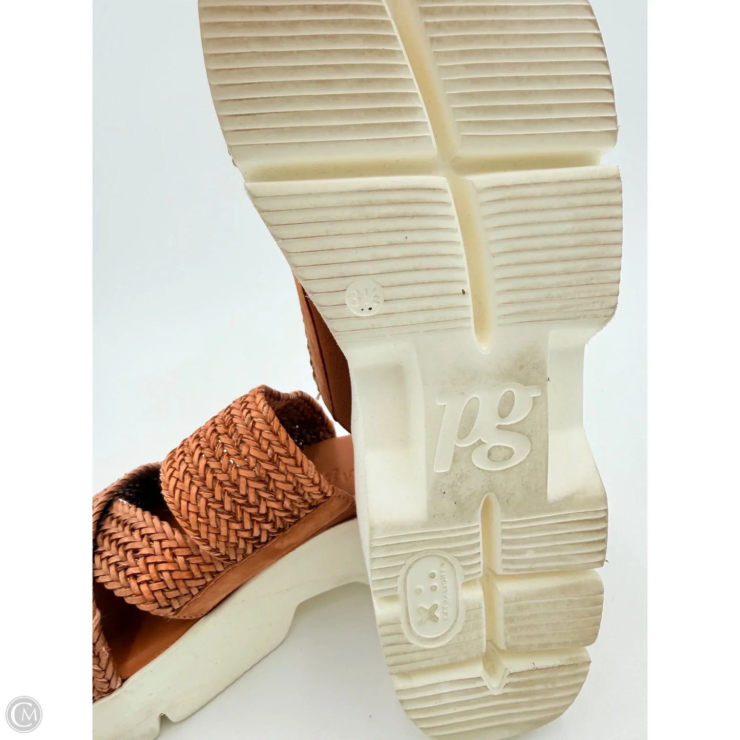 Sandals Heels Block By Paul Green In Tan & White, Size: 6