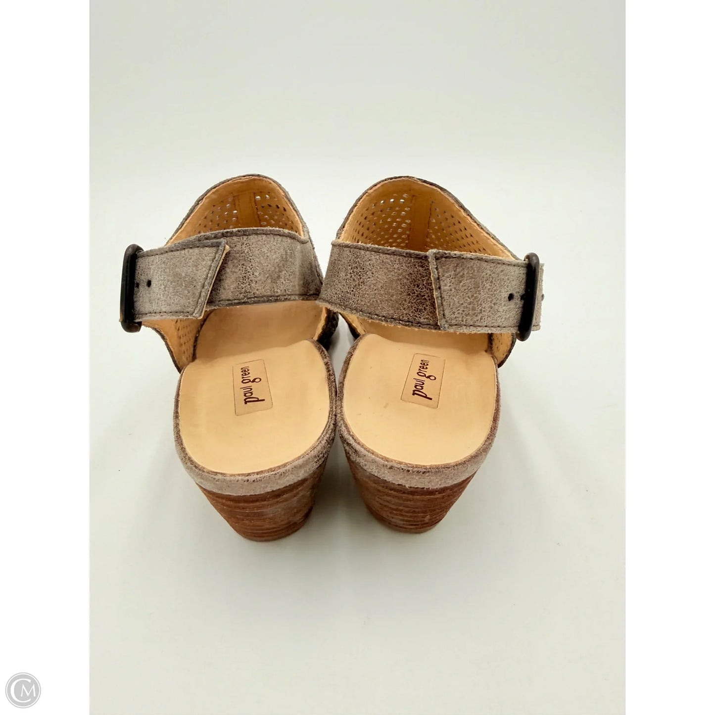 Sandals Heels Block By Paul Green In Silver, Size: 6