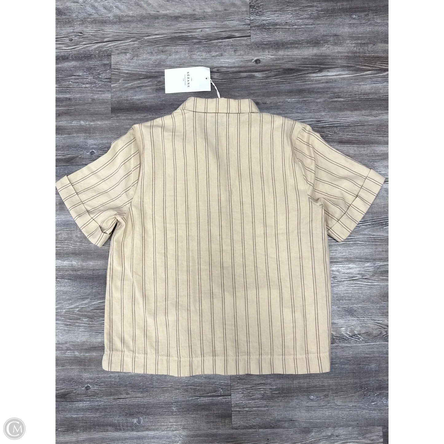 Top Short Sleeve By Sezane In Tan, Size: 4