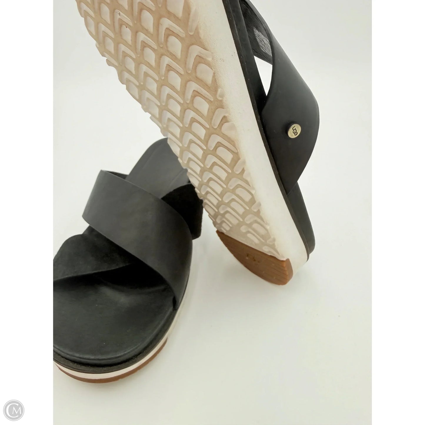 Sandals Flats By Ugg In Black, Size: 8.5