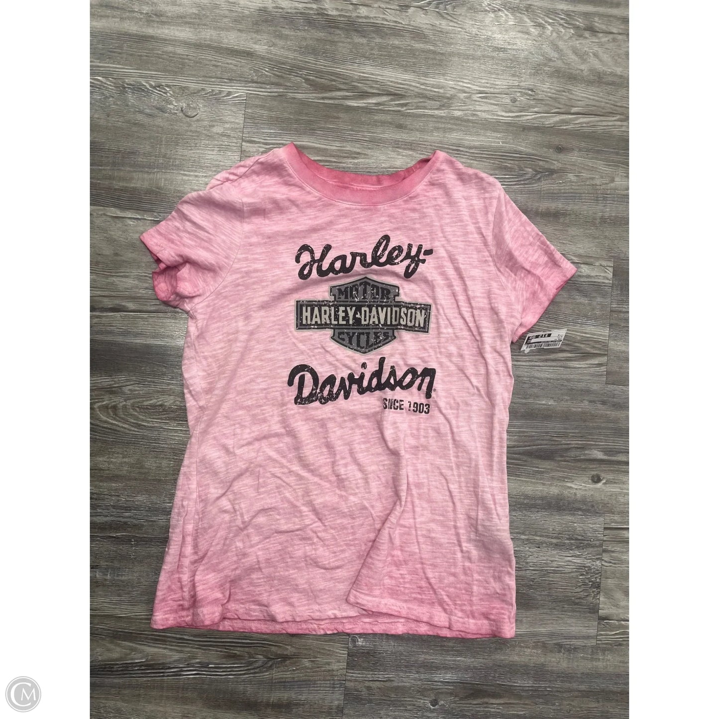 Top Short Sleeve By Harley Davidson In Pink, Size: M