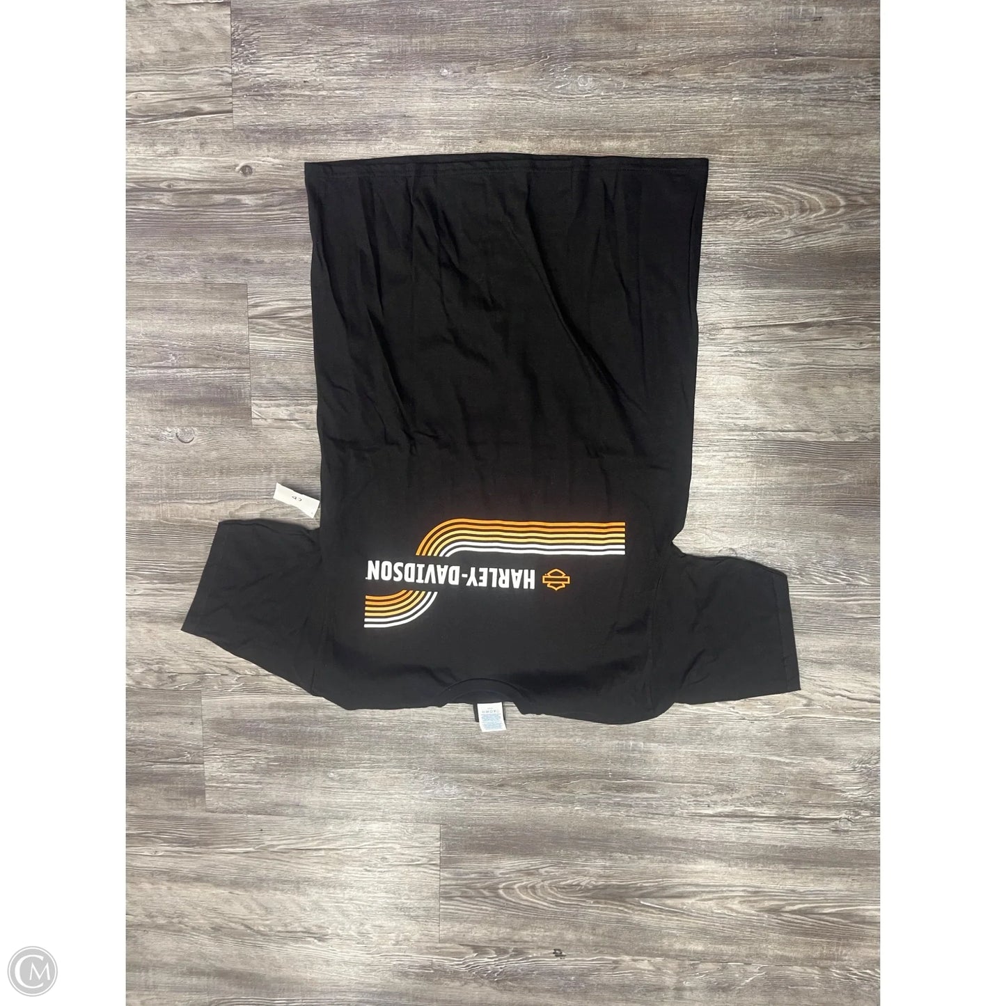 Top Short Sleeve By Harley Davidson In Black & Orange, Size: M