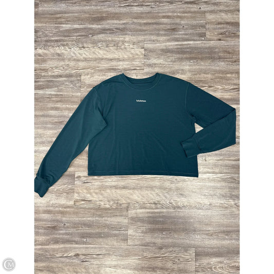 Athletic Top Long Sleeve Crewneck By Lululemon In Teal, Size: Xl