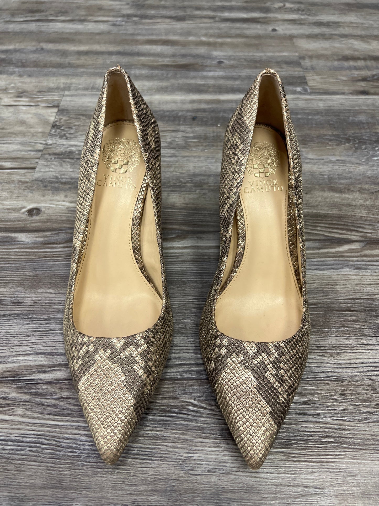 Snakeskin Print Sandals Heels Stiletto Vince Camuto, Size 9