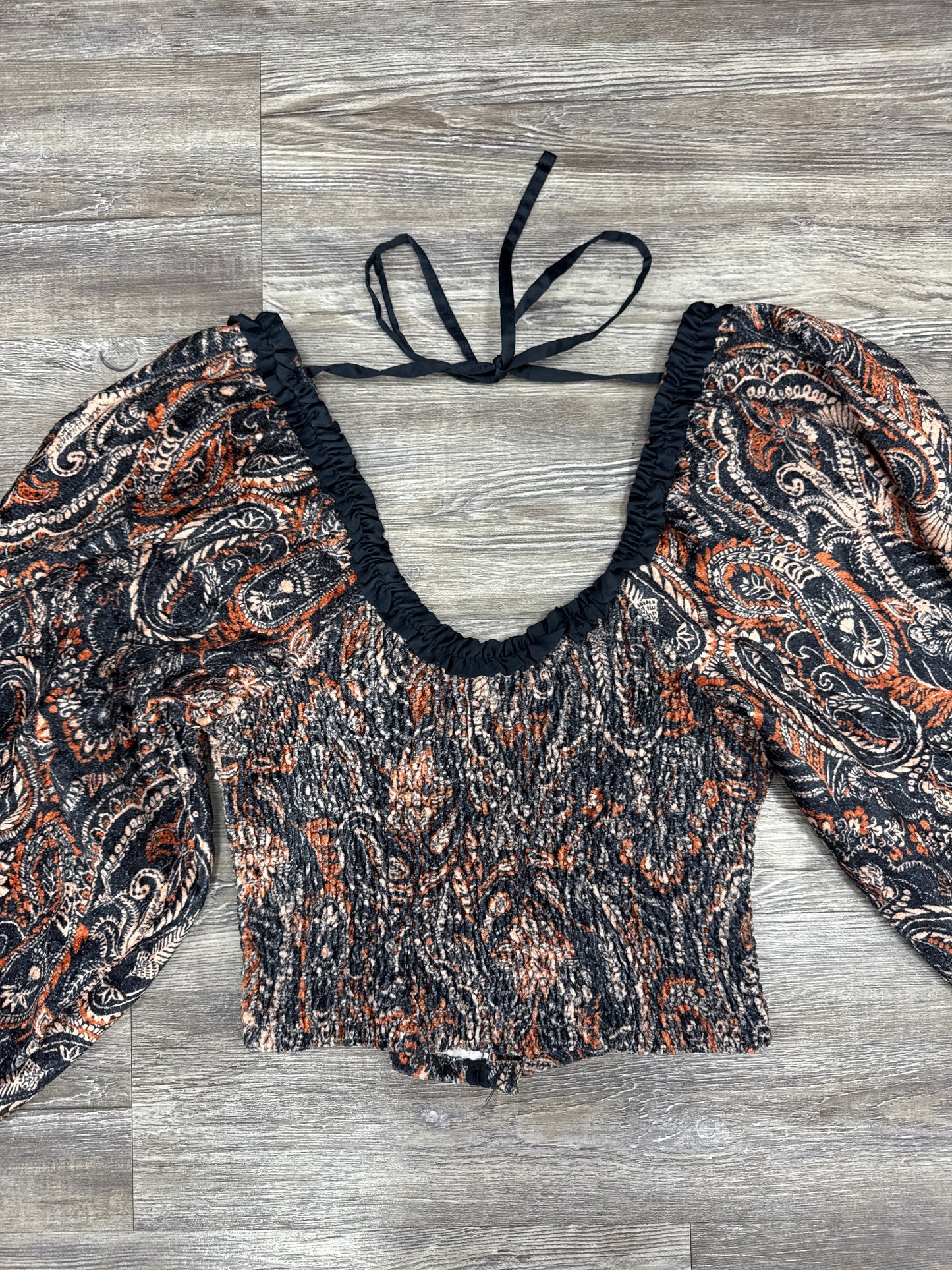 Top Long Sleeve By Free People In Blue & Orange, Size: Xs