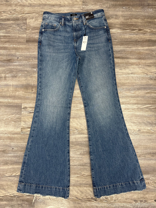 Jeans Flared By Express In Blue Denim, Size: 0