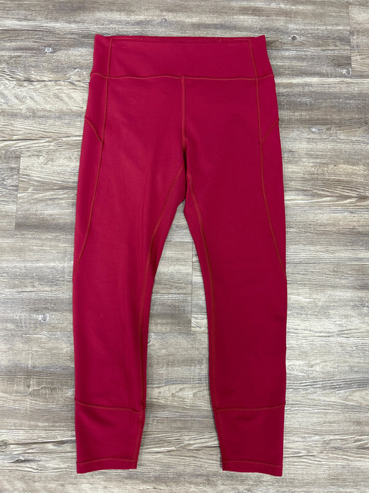 Athletic Leggings By Lululemon In Red, Size: 10