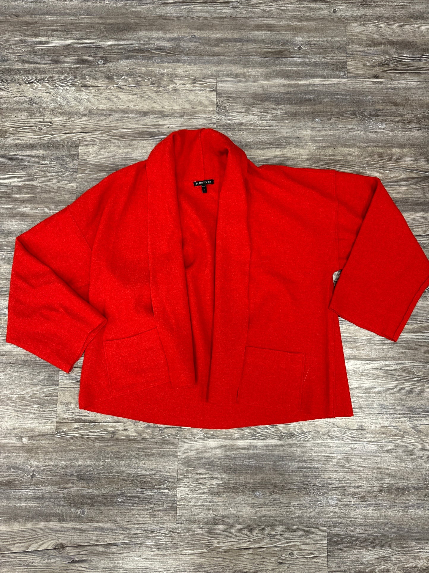 Jacket Cardigan By Eileen Fisher In Red, Size: M