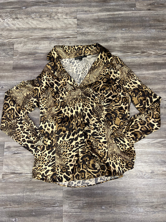 Top Long Sleeve Designer By Lafayette 148 In Animal Print, Size: 8