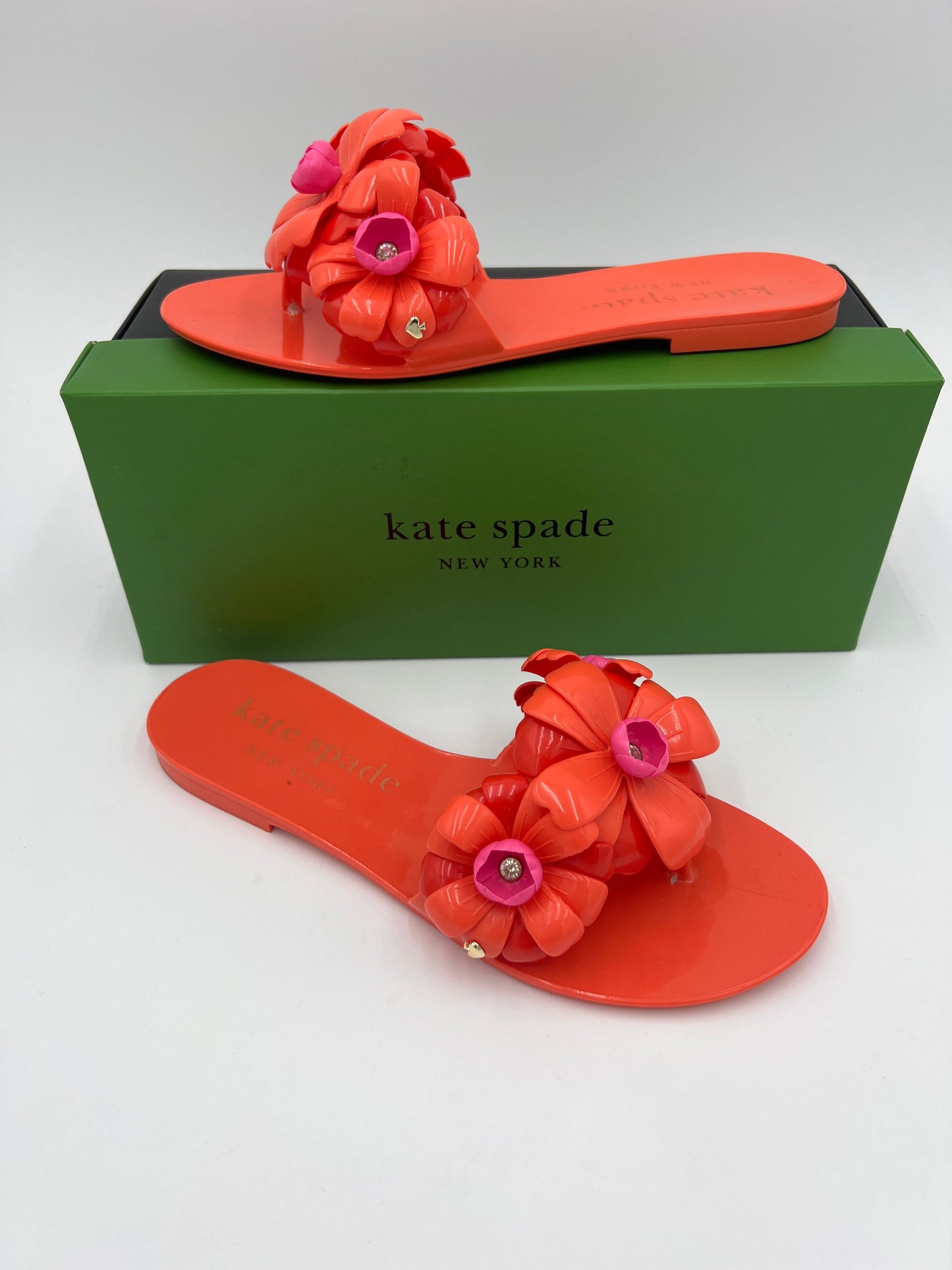 Sandals Designer By Kate Spade In Orange, Size: 8