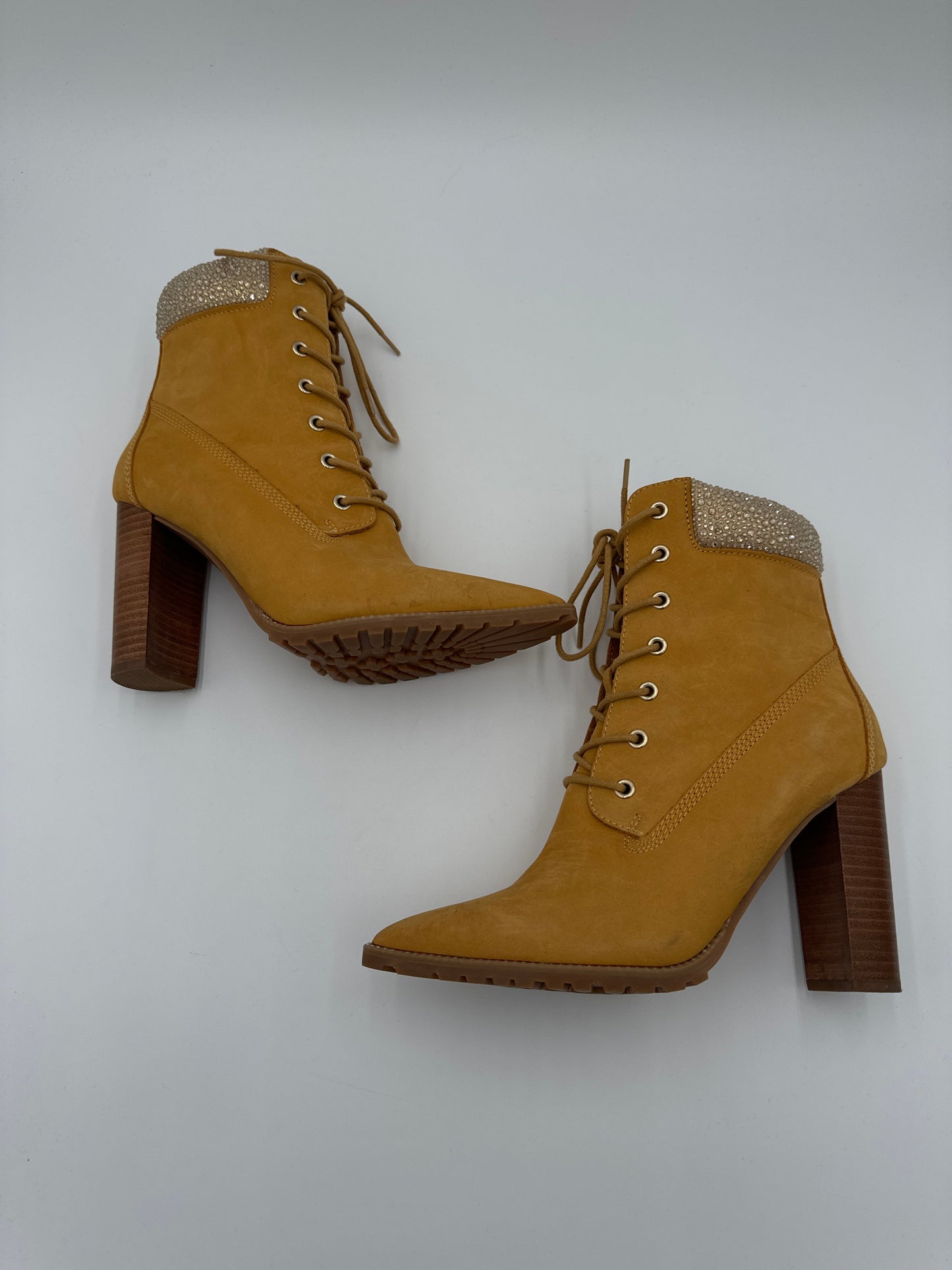 Boots Ankle Heels By Steve Madden In Brown, Size: 9