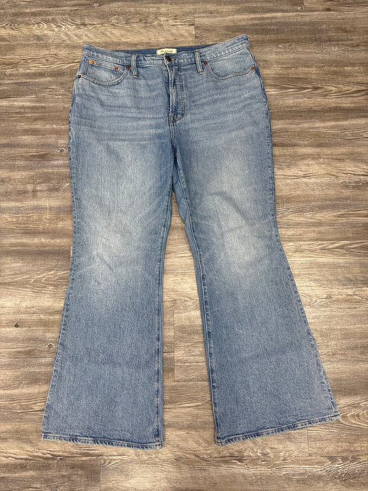 Jeans Flared By Madewell In Blue Denim, Size: 14