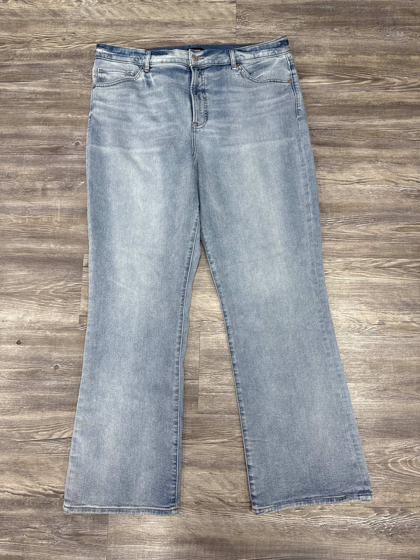 Jeans Boot Cut By Express In Blue Denim, Size: 16