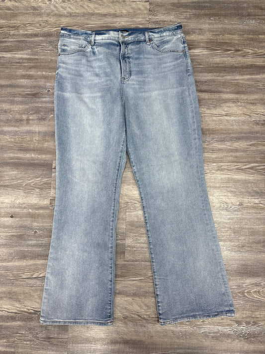 Jeans Boot Cut By Express In Blue Denim, Size: 16