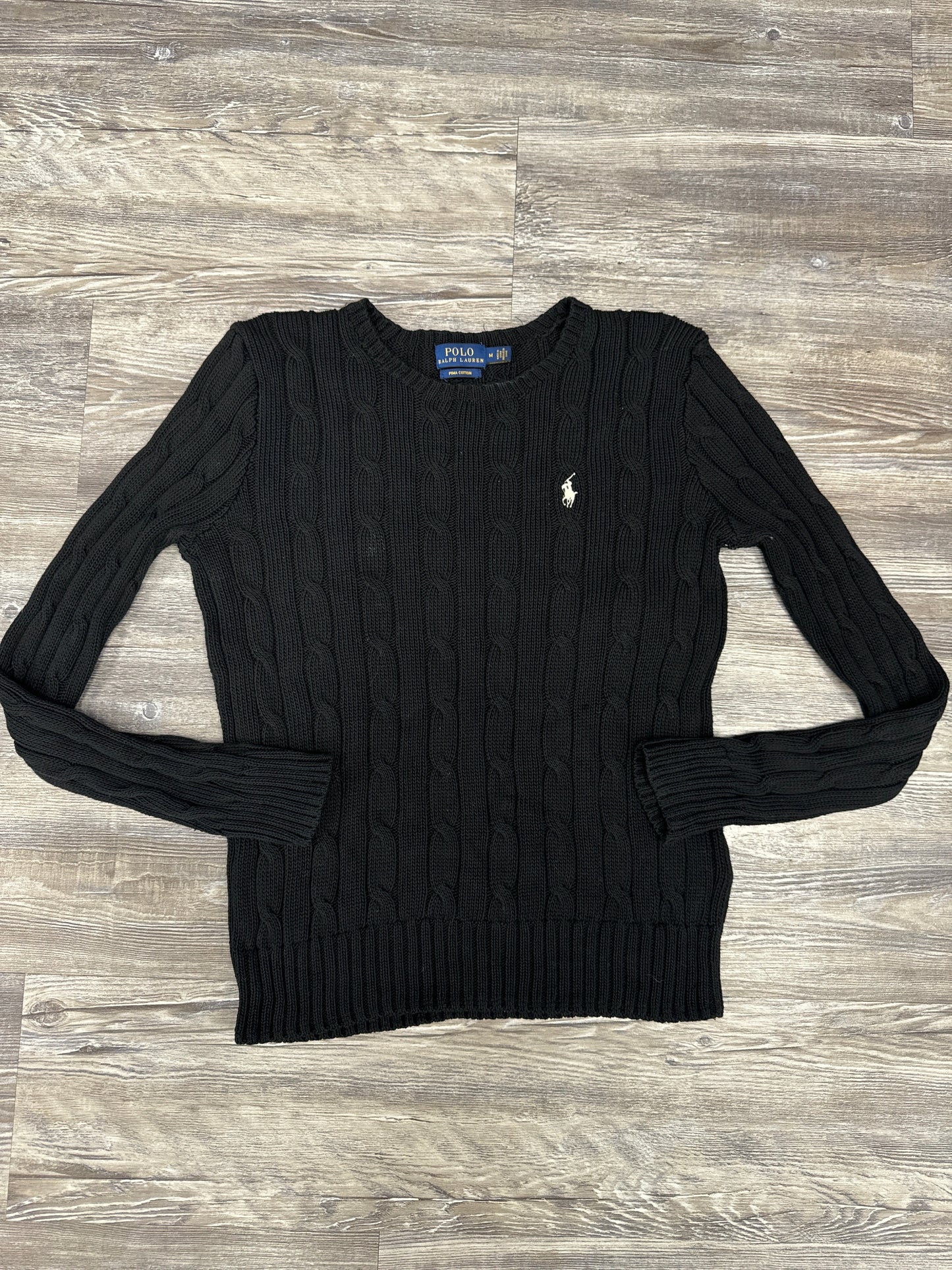 Sweater Designer By Polo Ralph Lauren In Black, Size: M