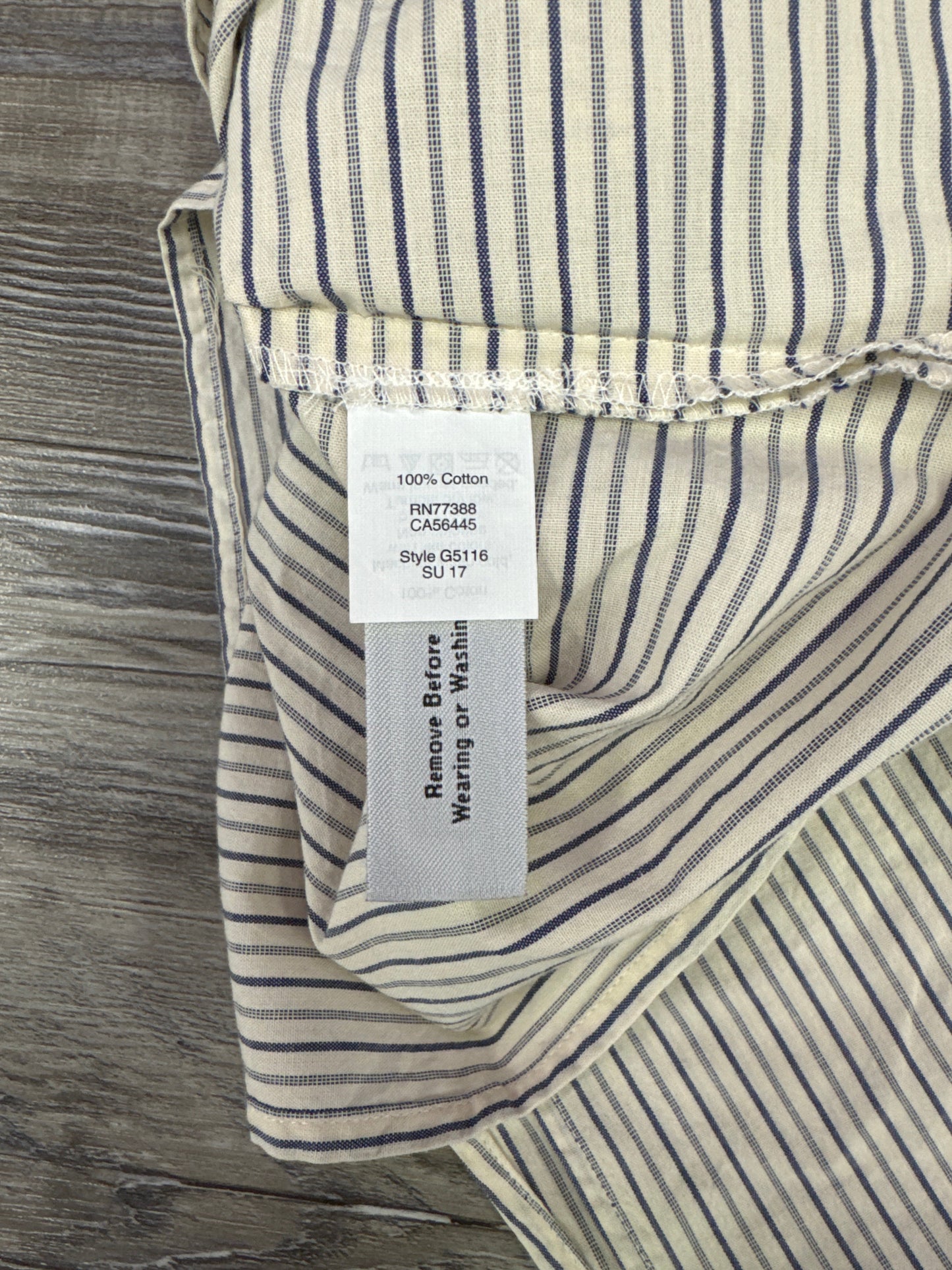 Top 3/4 Sleeve By Madewell In Striped Pattern, Size: Xl