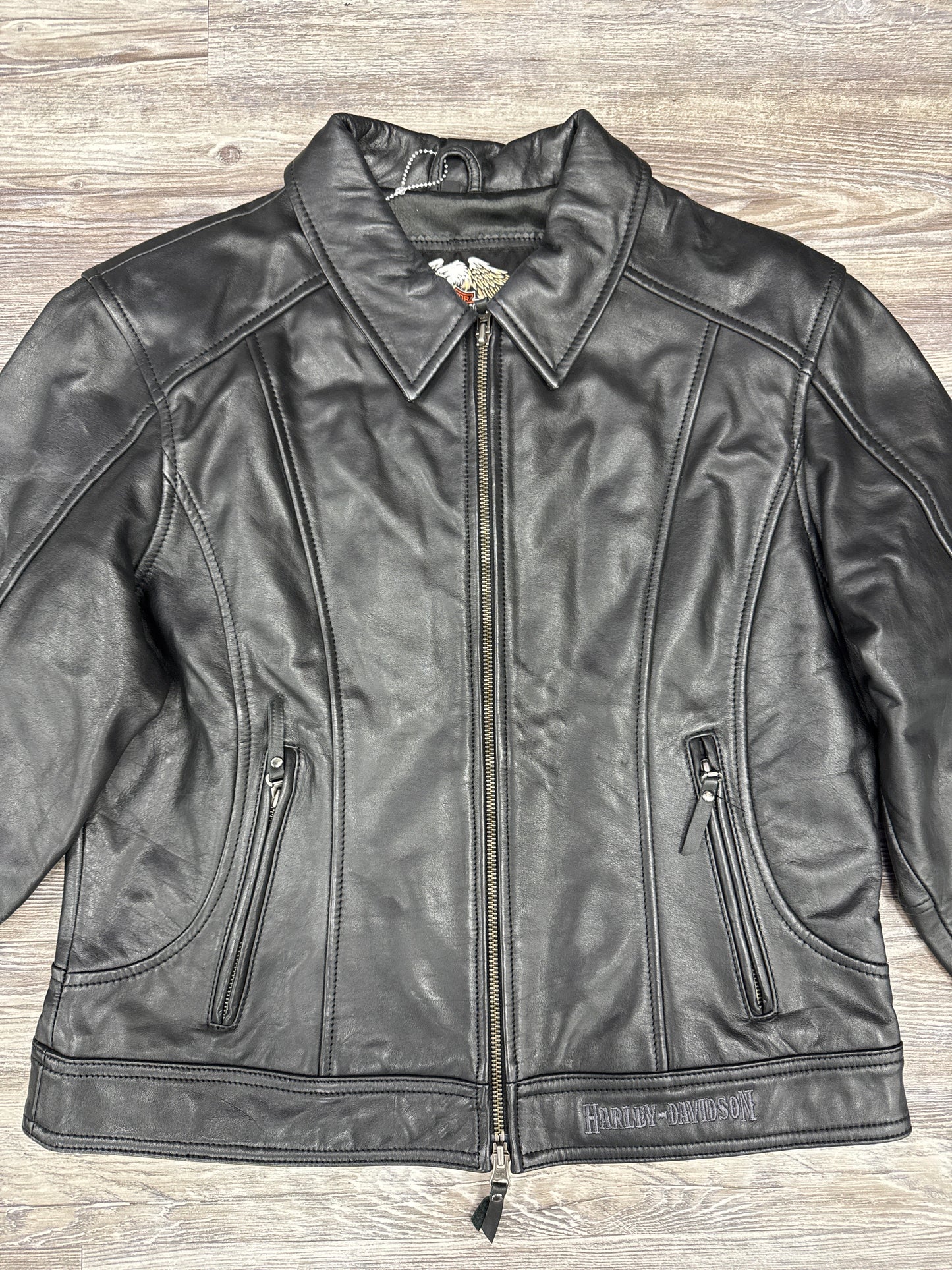 Jacket Leather By Harley Davidson In Black, Size: M