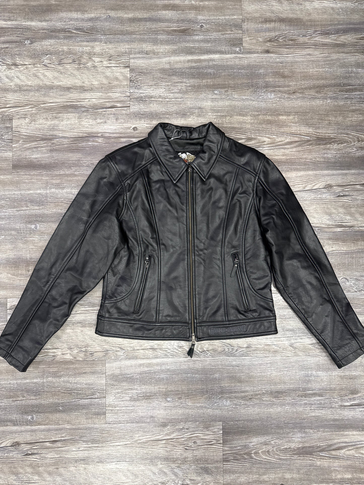 Jacket Leather By Harley Davidson In Black, Size: M