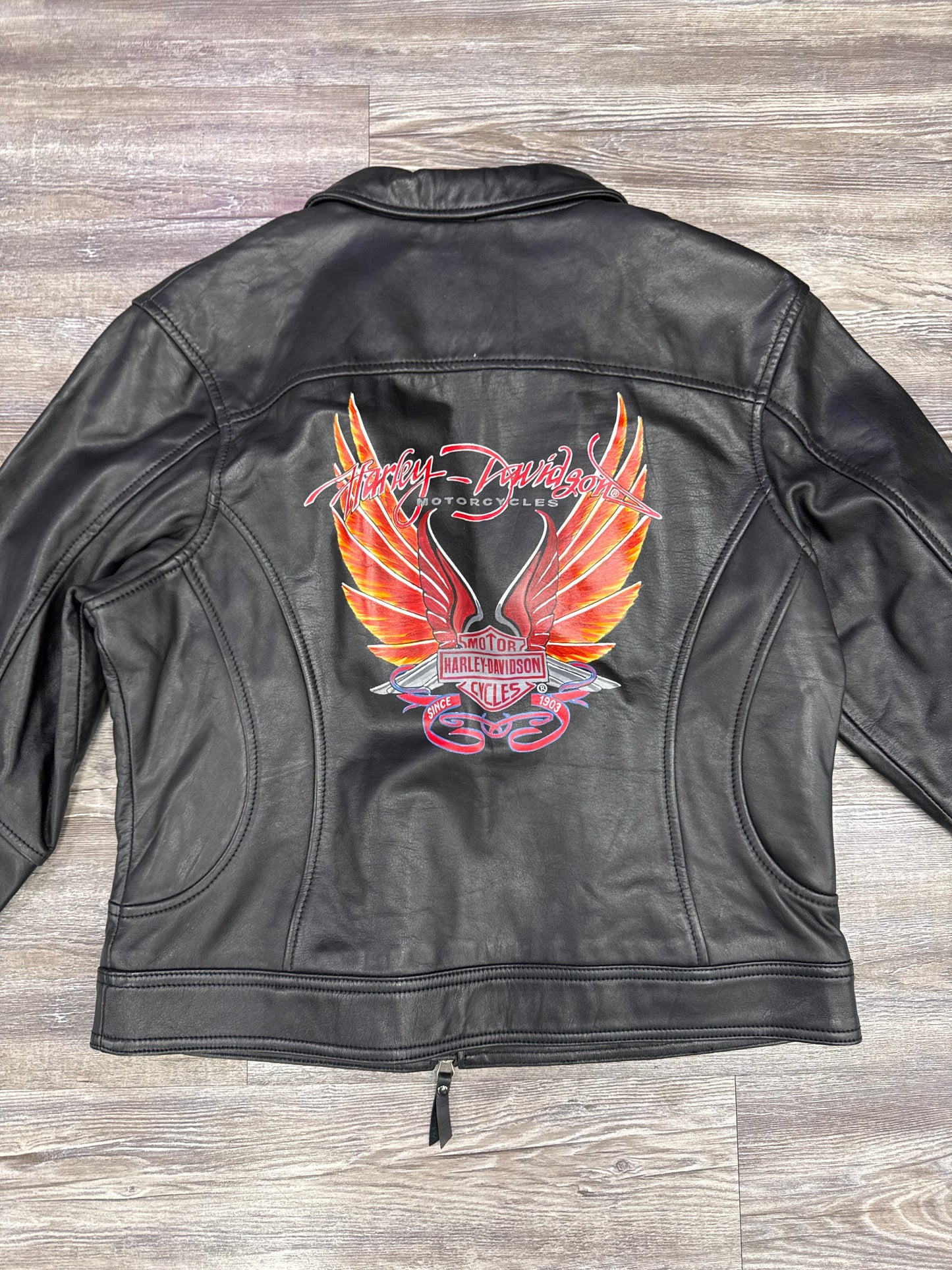 Jacket Leather By Harley Davidson In Black, Size: M