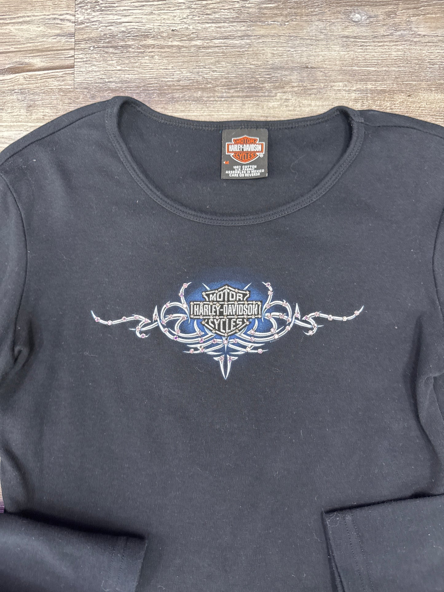 Top Long Sleeve By Harley Davidson In Black, Size: M