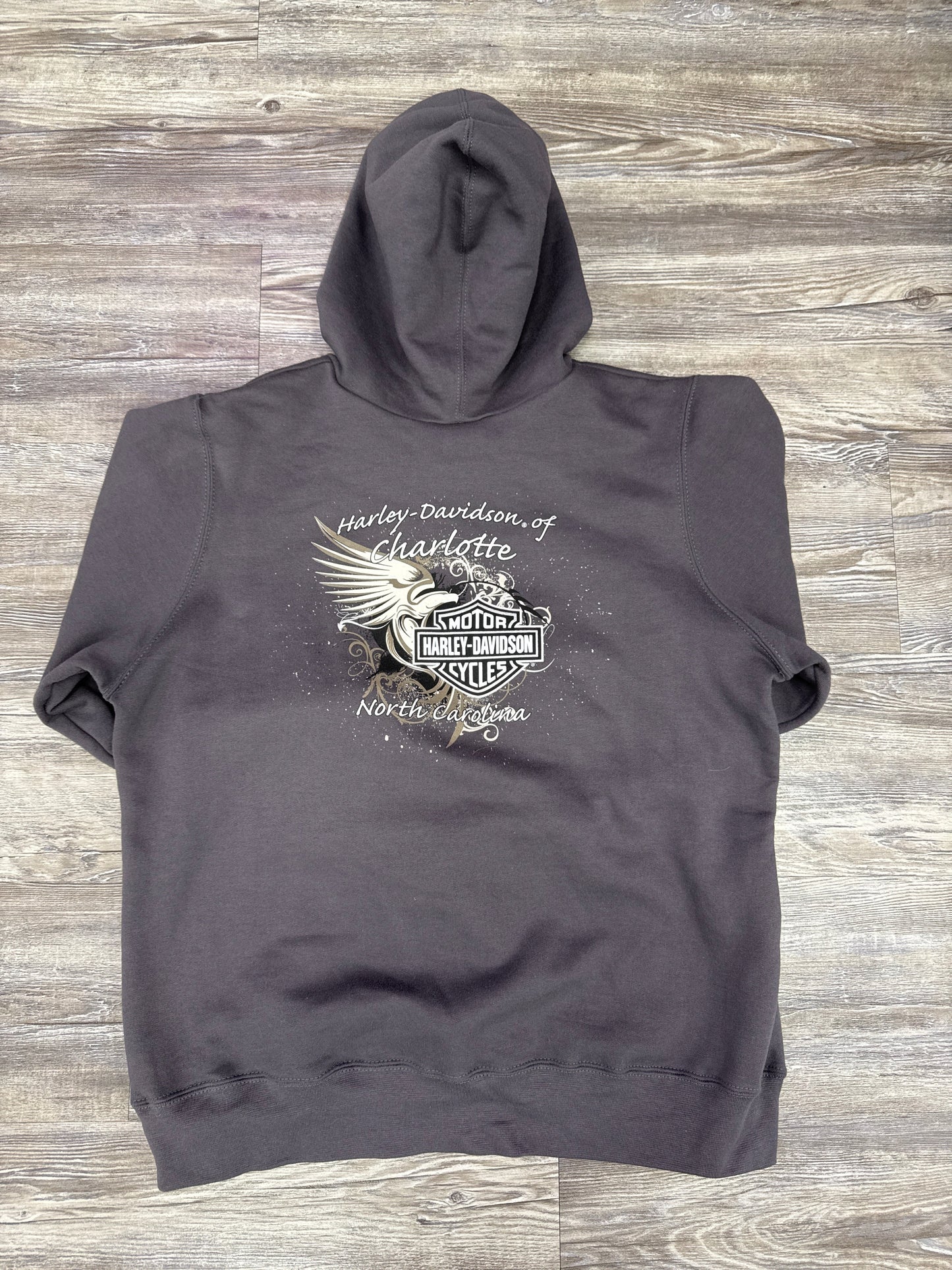 Sweatshirt Hoodie By Harley Davidson In Grey, Size: L