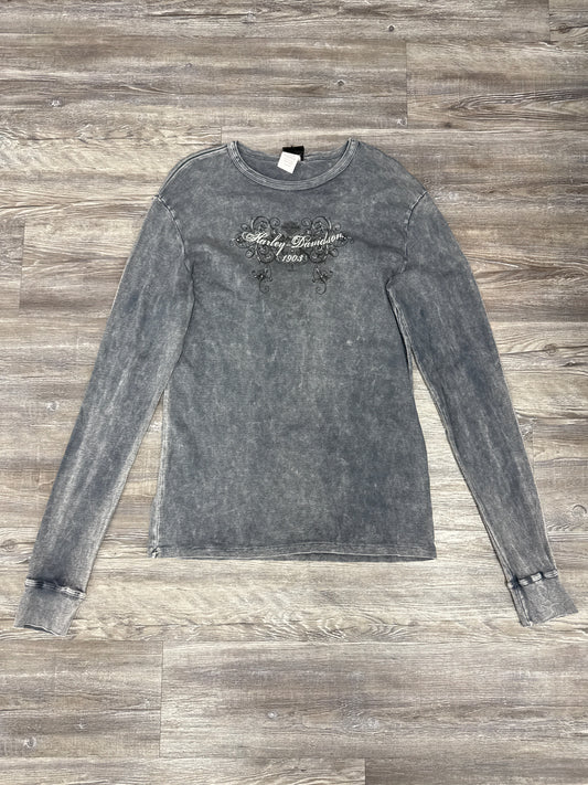 Top Long Sleeve By Harley Davidson In Grey, Size: L