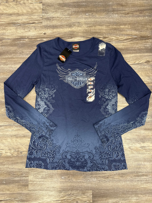 Top Long Sleeve By Harley Davidson In Blue, Size: Xl