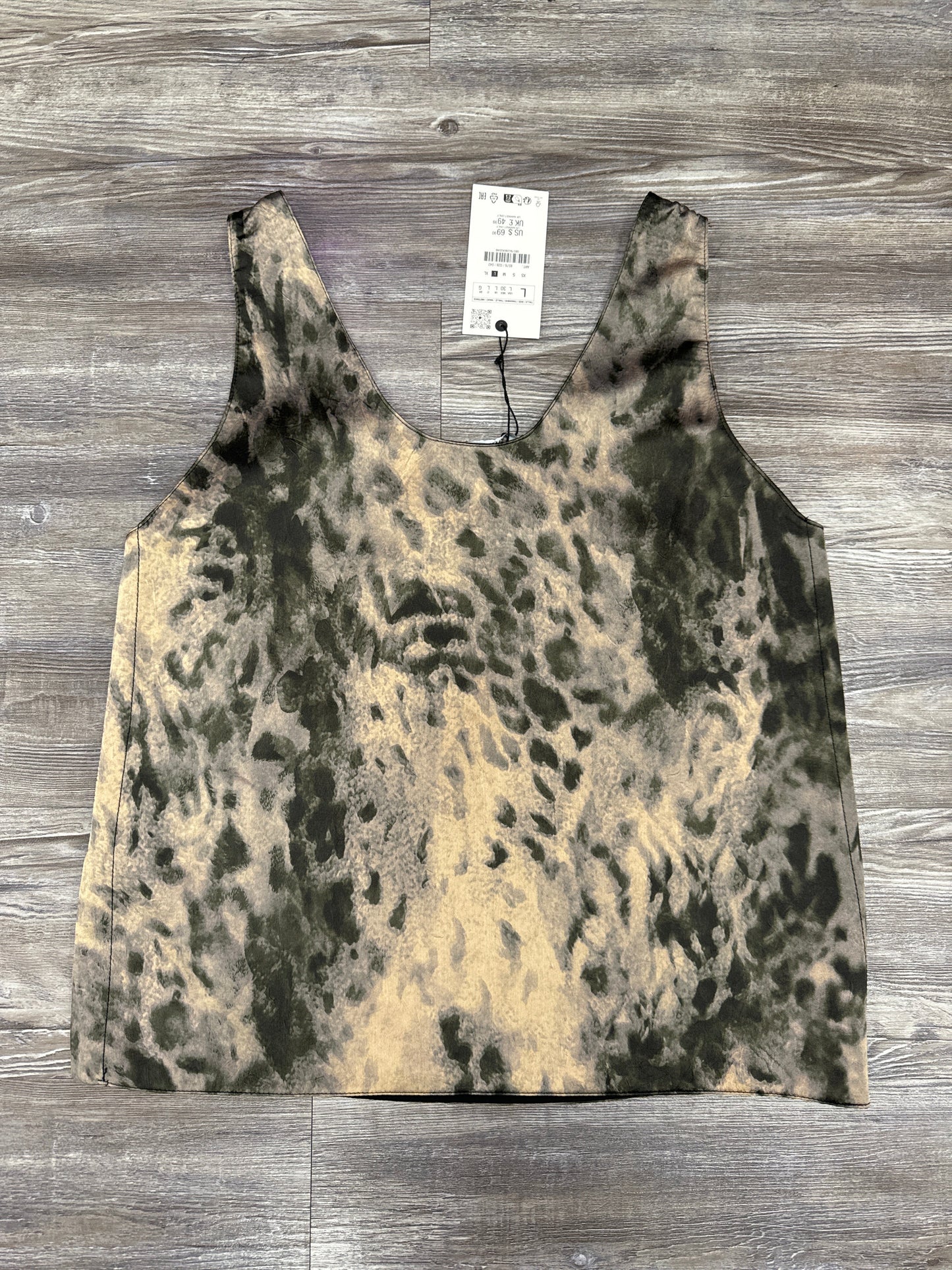 Top Sleeveless By Zara In Animal Print, Size: L