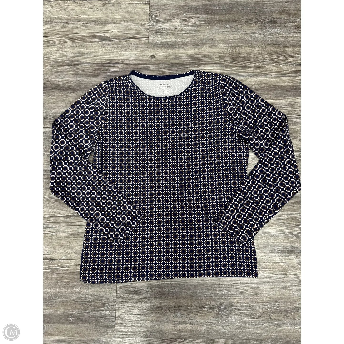 Top Long Sleeve By Talbots In Navy, Size: L
