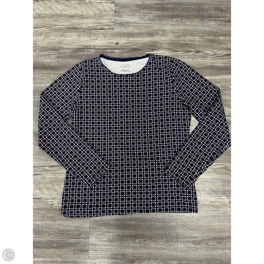 Top Long Sleeve By Talbots In Navy, Size: L