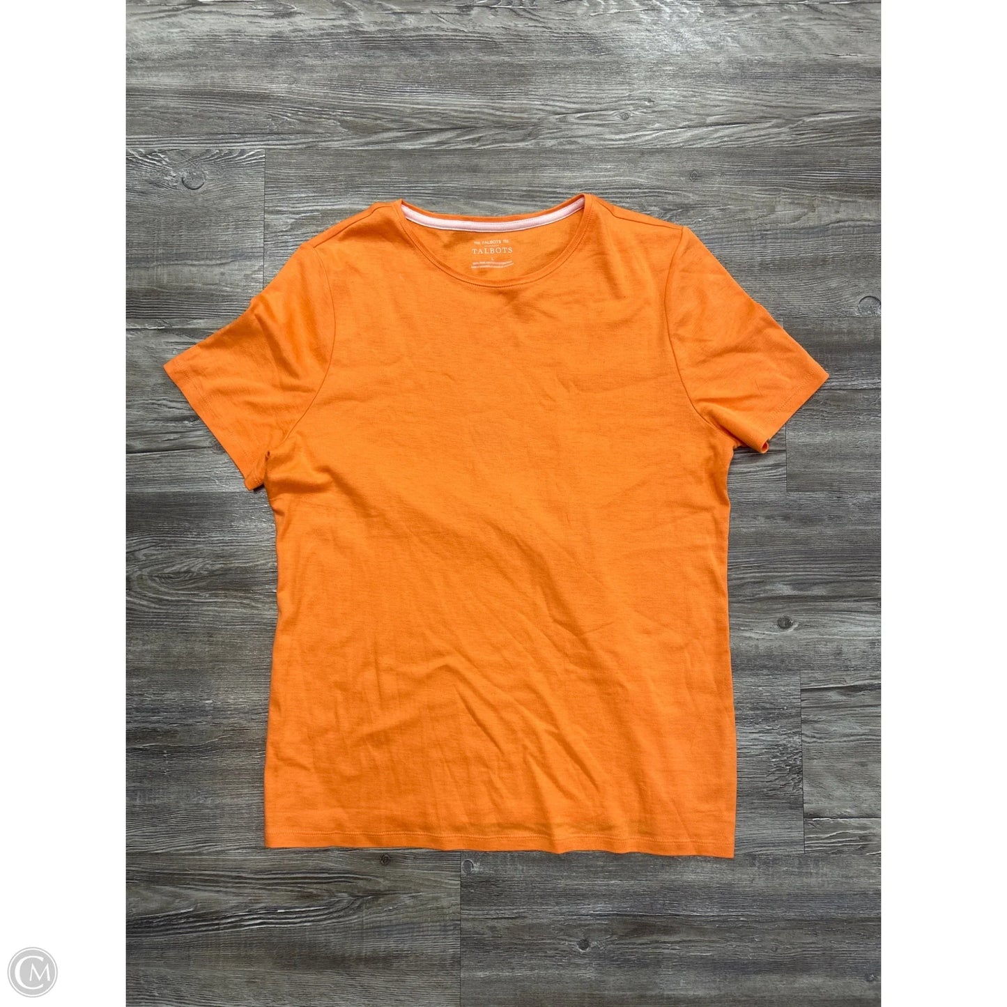 Top Short Sleeve Basic By Talbots In Orange, Size: L