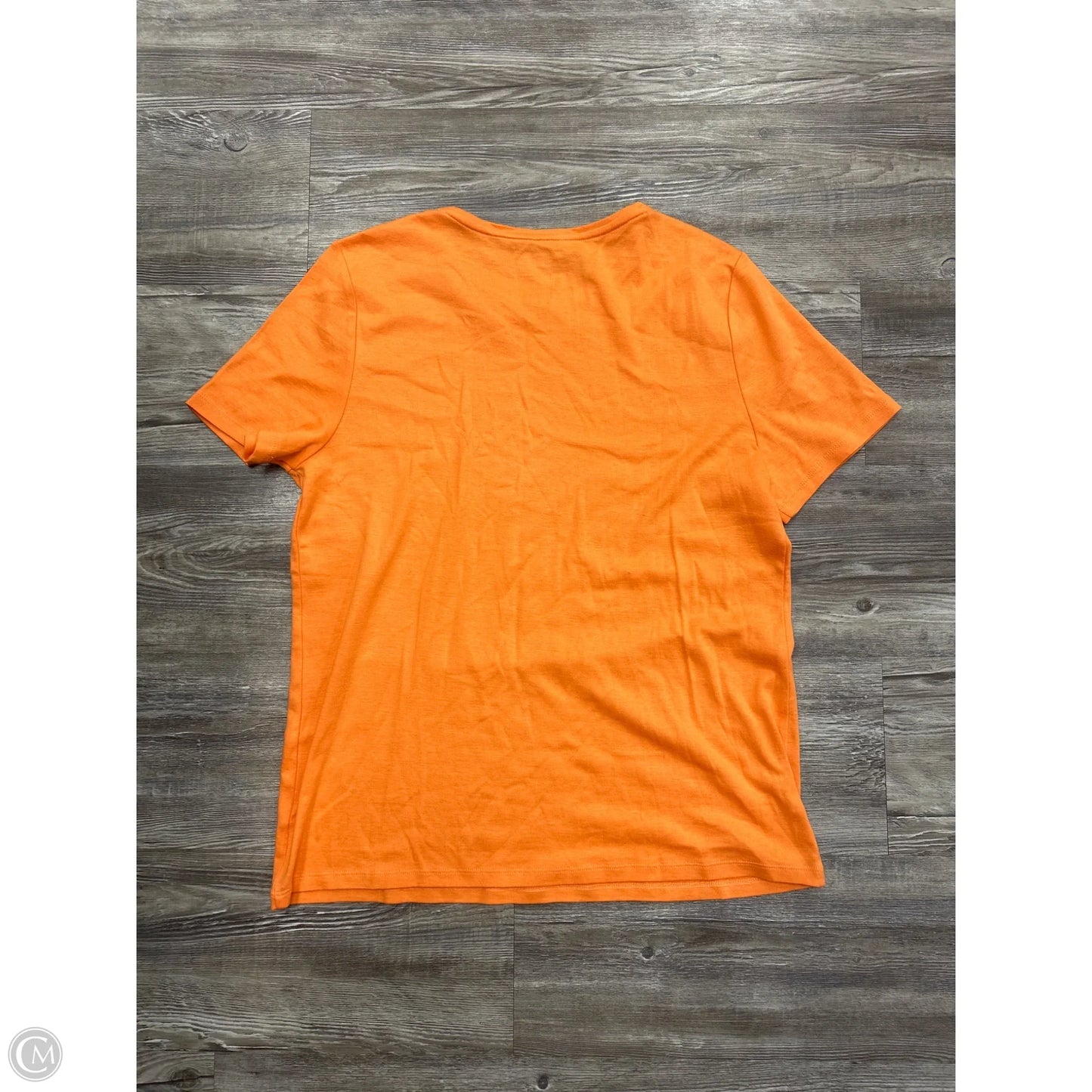Top Short Sleeve Basic By Talbots In Orange, Size: L