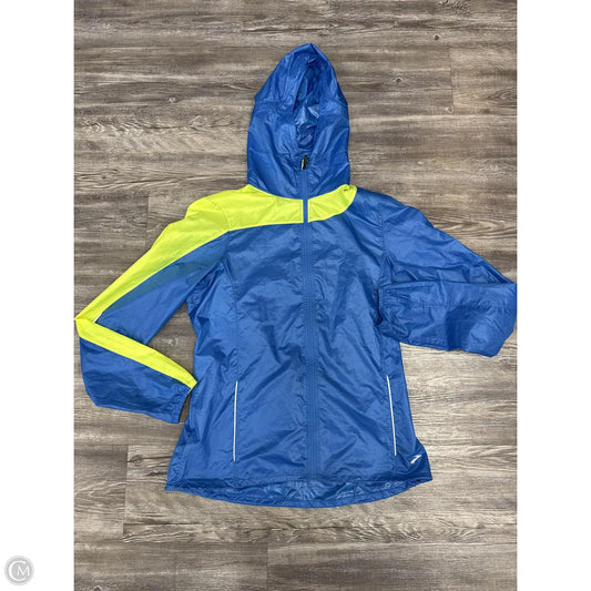 Jacket Windbreaker By Brooks In Blue, Size: M