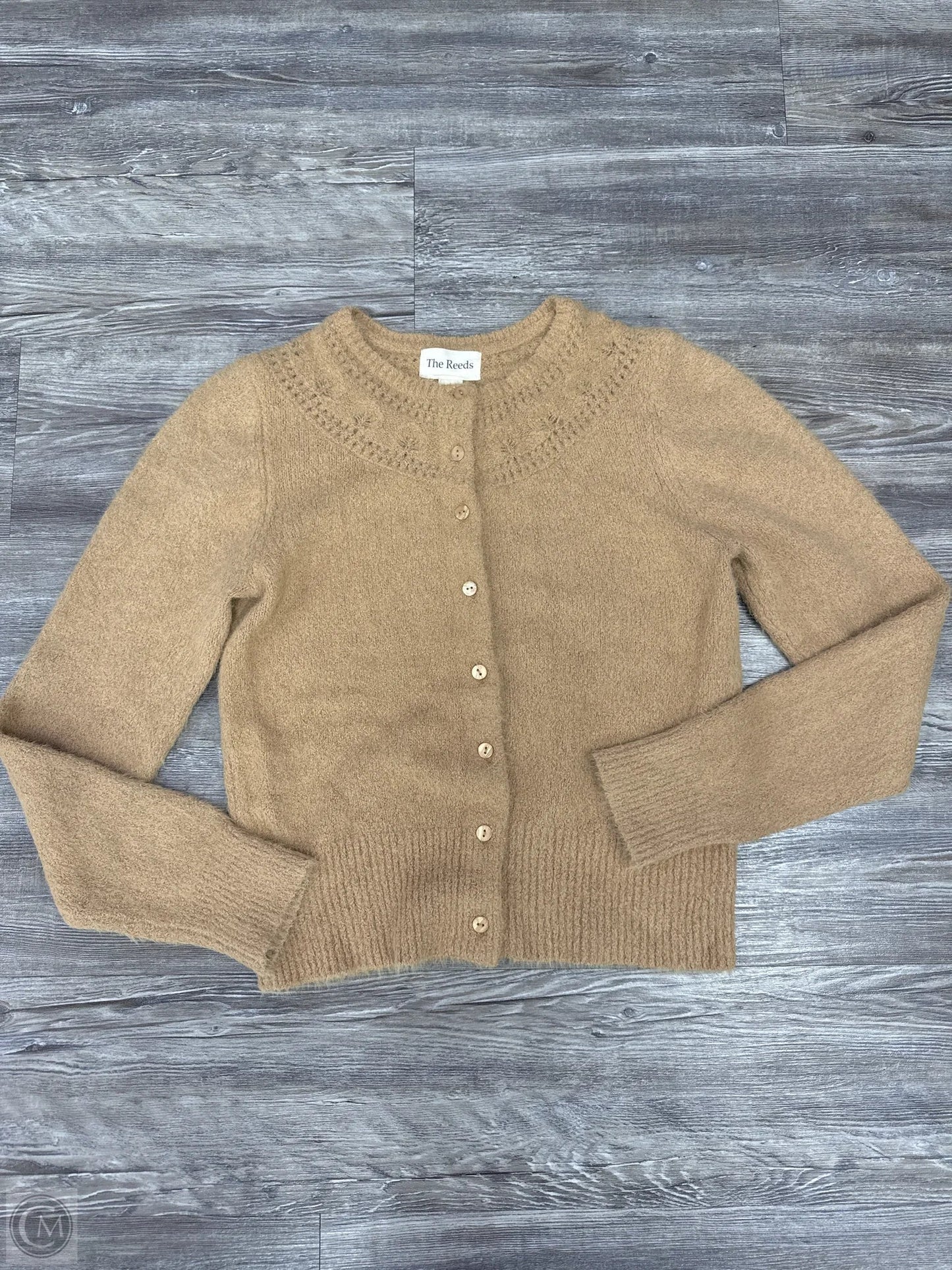 Sweater Cardigan By The Reeds In Tan, Size: L