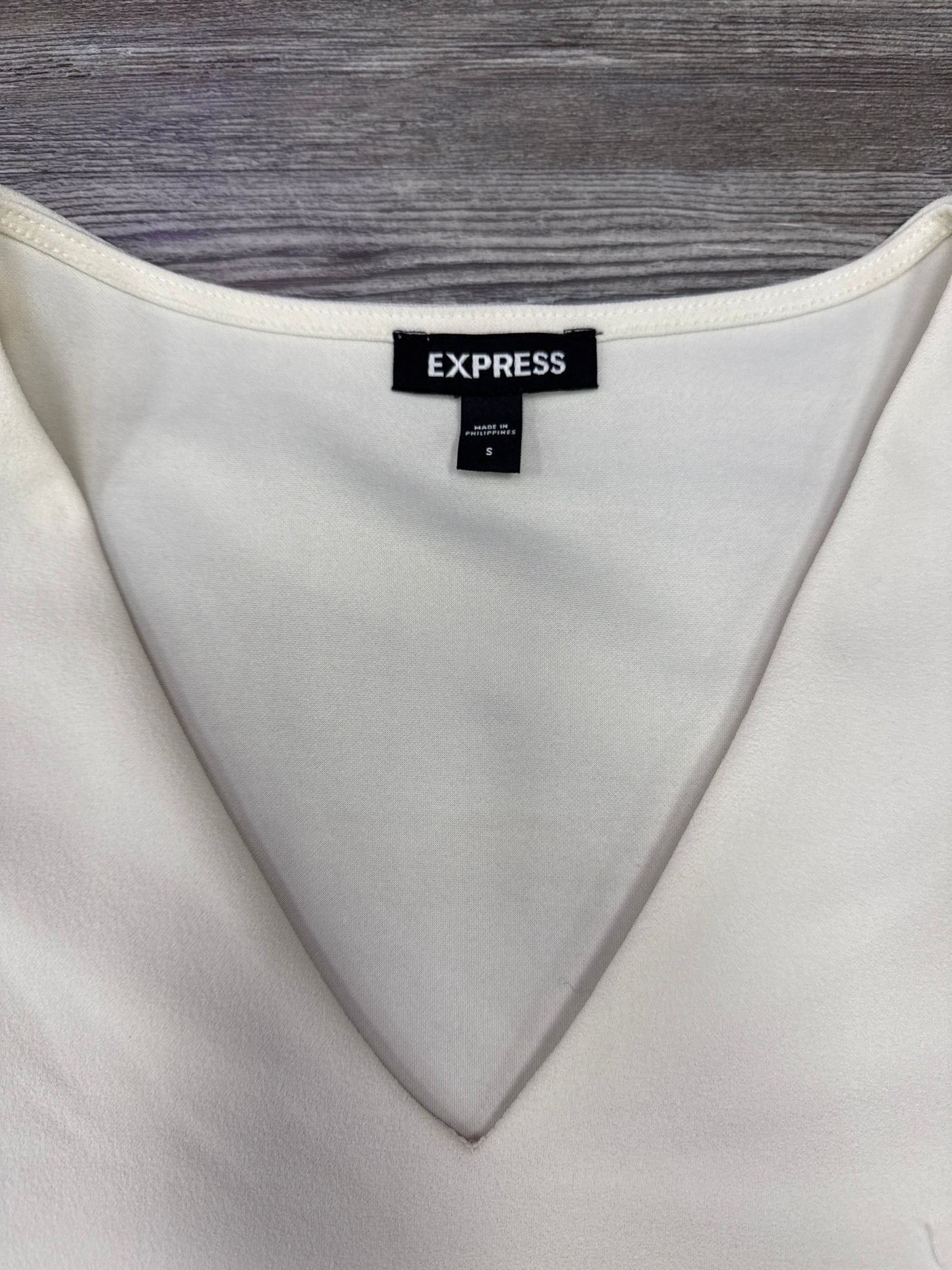 Top Long Sleeve By Express In Cream, Size: S