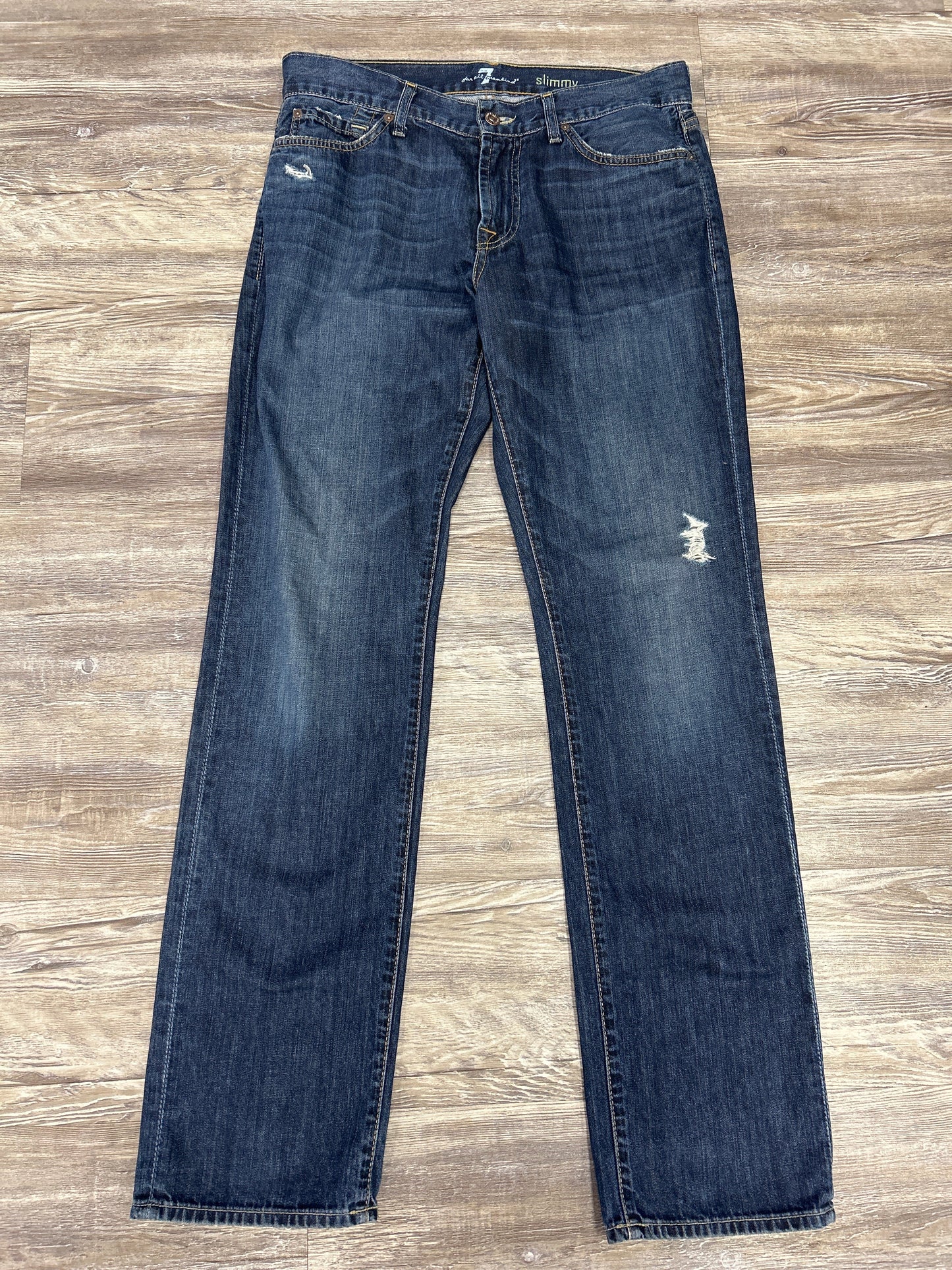 Jeans Designer By 7 For All Mankind In Blue Denim, Size: 14